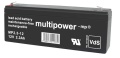 Multipower Blei Akku VdS 4,8mm 12V / 2,3Ah