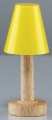 Kahlert Tischlampe mit Holzfuß und Kunststoffschirm gelb