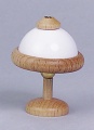 Kahlert Tischlampe mit Holzfuß und Kunststoffschirm