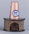Kahlert Kamin in halbrunder Form mit Rauchfang NML