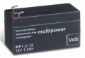Multipower Blei Akku VDS (4,8mm) 12V / 1,2Ah