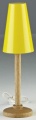 Kahlert Stehlampe Holzfuß, Kunststoffschirm, gelb